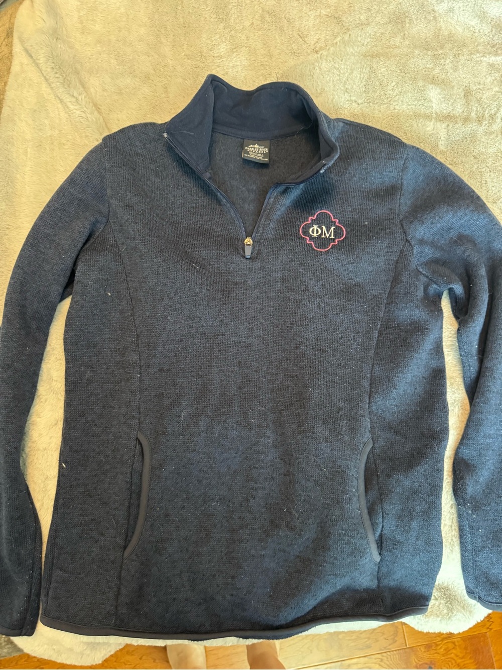 Phi Mu Sz Large Charles River Apparel Navy Quarter-Zip